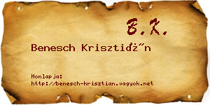 Benesch Krisztián névjegykártya